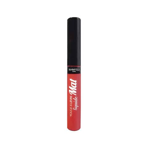 Anafeli Paris Liquid Matte Lipstick 14, sleek black tube with elegant gold branding details.