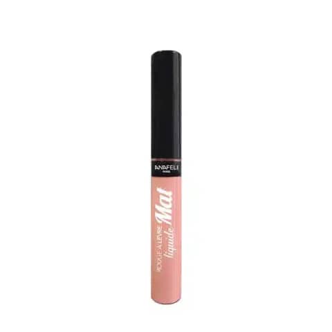 Anafeli Paris Liquid Matte Lipstick Shade 01, vibrant fuchsia, in sleek black and gold packaging.