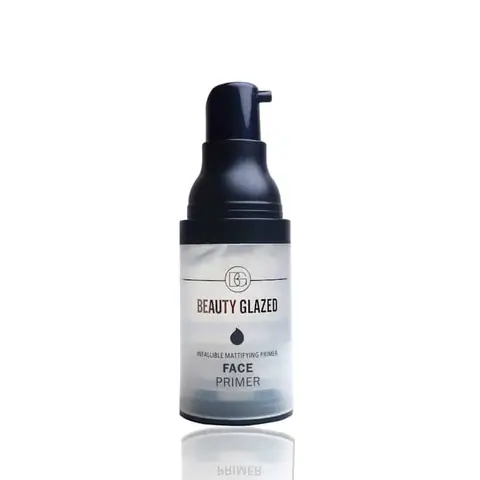 Beauty Glazed Pore Invisible Primer 15ml white tube with purple branding, standing upright on a white surface.