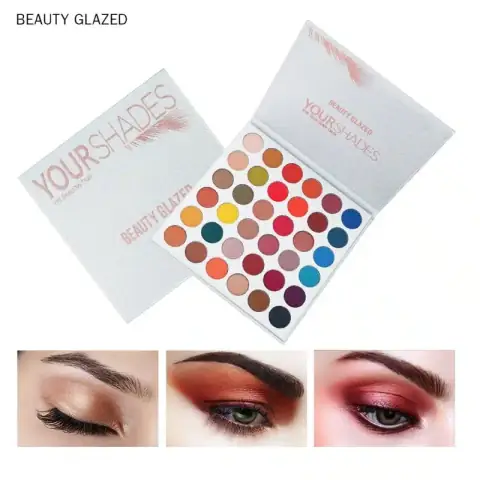 Beauty Glazed Your Shade eyeshadow palette open, showcasing vibrant shimmers and matte shades.