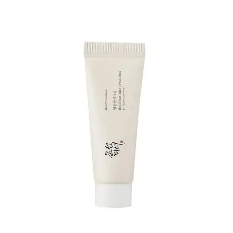 Beauty Of Joseon Relief Sun Rice+Probiotics SPF 50+PA++++ 10ml white tube standing upright.