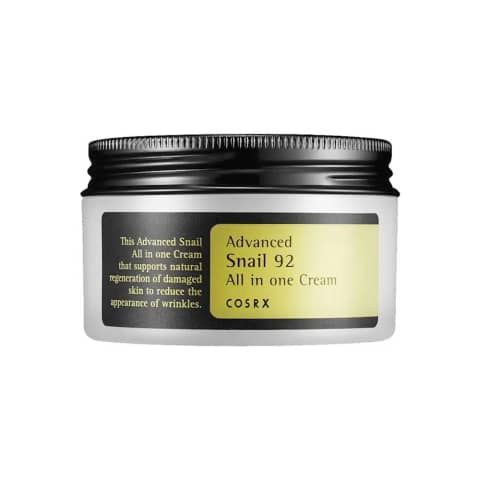 Cosrx Advanced Snail 92 All in One Cream in its white jar, front view.