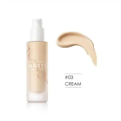 Focallure Covermax foundation 03 Cream, full coverage, in elegant frosted glass bottle.