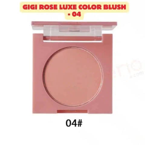 GiGi Rose Luxe Color Blush 04, a round gold compact with a visible peachy-rose shade.