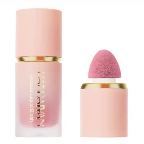 Six Handaiyan liquid blush tubes in vibrant pink and coral shades standing upright.