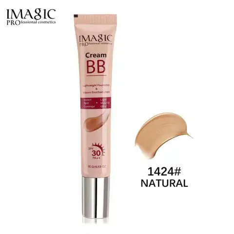 Imagic BB Cream SPF 30PA++ Natural 1424 shade tube with green cap, standing upright.