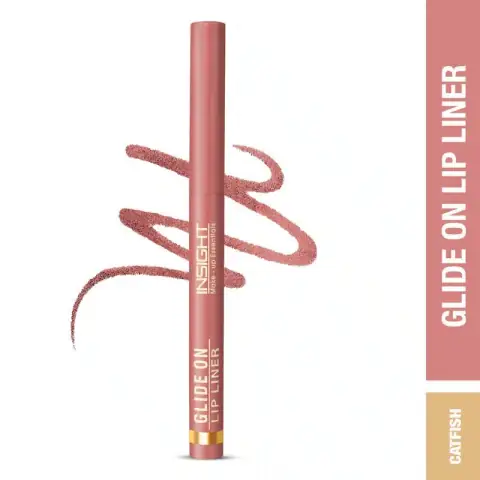 Insight Cosmetics Glide On Lip Liner in Catfish 12, dark mauve-brown, full product packaging.