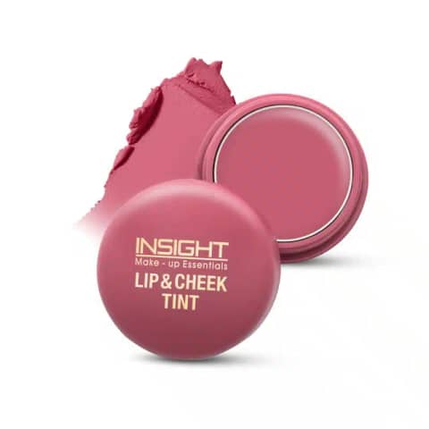 Insight Cosmetics Lip & Cheek Tint in Strawberry Summer, clear tube with vibrant red liquid.