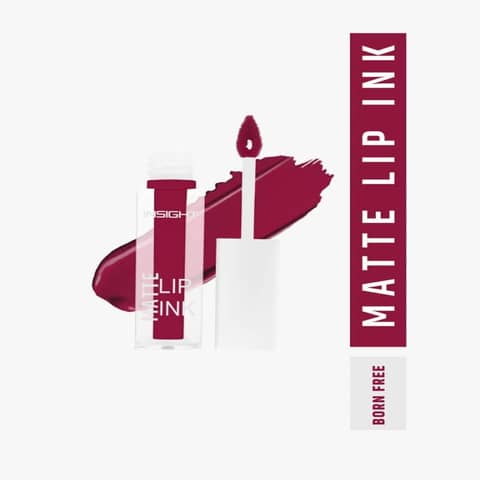 Insight Cosmetics Matte Lip Ink Lipstick "Born Free 11" with applicator extended, showcasing the elegant black tube.