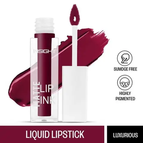 Insight Cosmetics Matte Lip Ink Lipstick Luxurious 07 in a sleek black cylindrical tube.