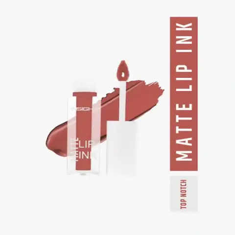Insight Cosmetics Matte Lip Ink Lipstick Top Notch 10 in a sleek dark tube, gold cap.