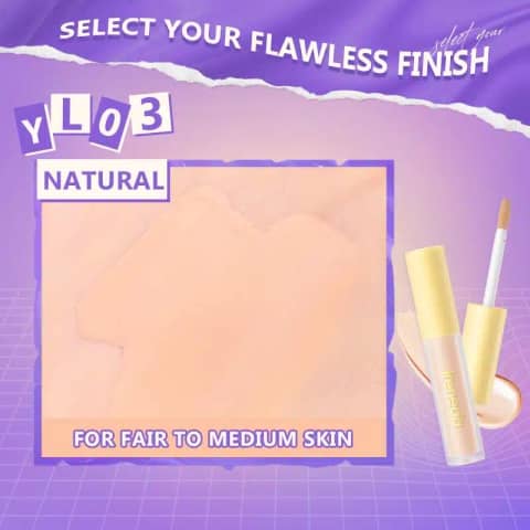 Ireneda Liquid Concealer High Coverage F01 Natural in a clear tube with white applicator cap, standing upright.
