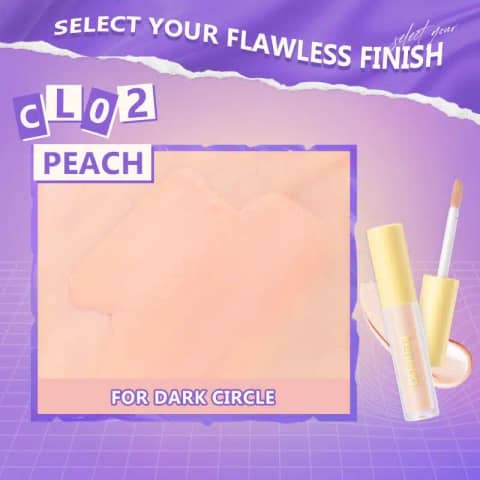 Ireneda Liquid Concealer High Coverage F01 Peach tube and doe-foot applicator with product visible.