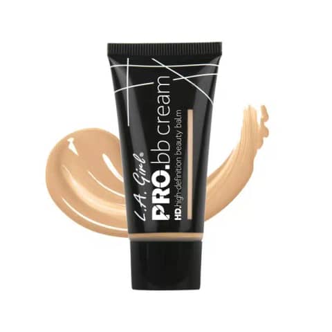 LA Girl HD Pro BB Cream in Fair shade, white tube with black cap, standing upright.