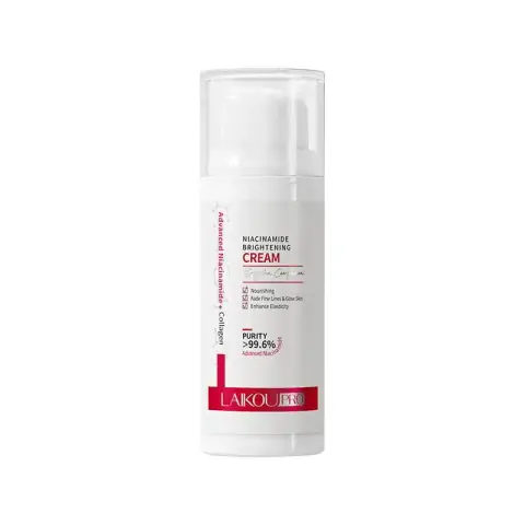 Laikou Niacinamide Brightening Face Cream 30gm, white jar with a reflective golden cap.