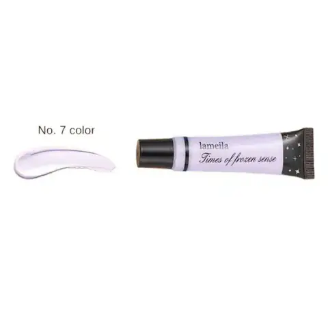 Lameila green color corrector concealer tube with applicator wand, standing upright against white background.