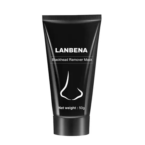 Lanbena Blackhead Remover Mask 50g, with the white and purple retail box and product tube.