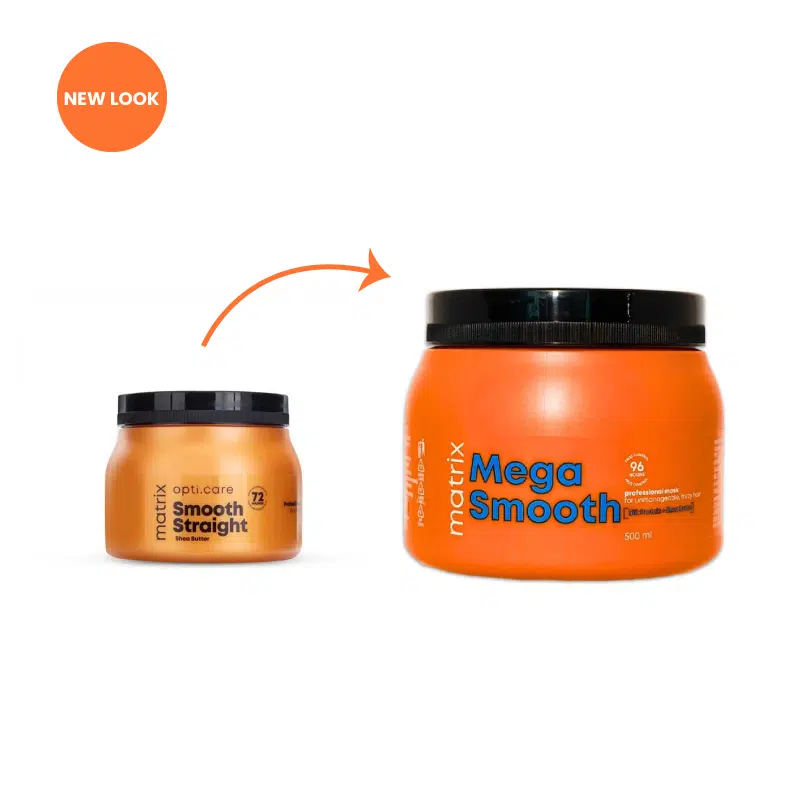 Front view of Matrix Opti Care Smooth Straight hair masque with Shea Butter, 490g.
