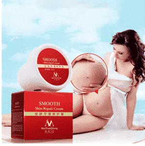 Meiyanqiong SMOOTH Skin Repair Cream jar displayed with its elegant white and gold packaging box.