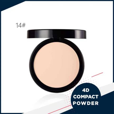 Menow Compact Powder 4d lightweight pressed powder in a sleek closed black compact case.