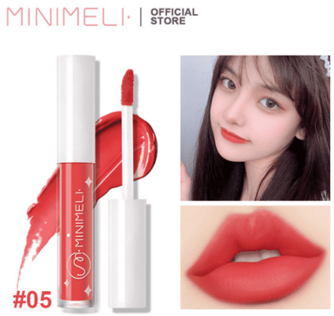 Minimeli Soft Matte Liquid Lipstick 05, a nude shade in sleek clear packaging with black cap.