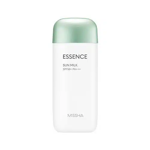 Missha Essence Sunscreen Safe Block SPF50+ PA+++, white tube standing upright showing front label.