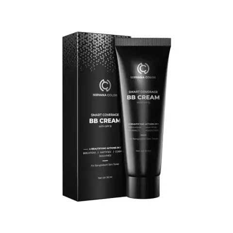 White Nirvana BB Cream 30ml tube, light shade, SPF15, with a silver cap.