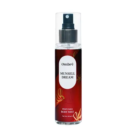Ombre Perfumed Body Mist Munsell Dream in a clear bottle with a purple gradient.