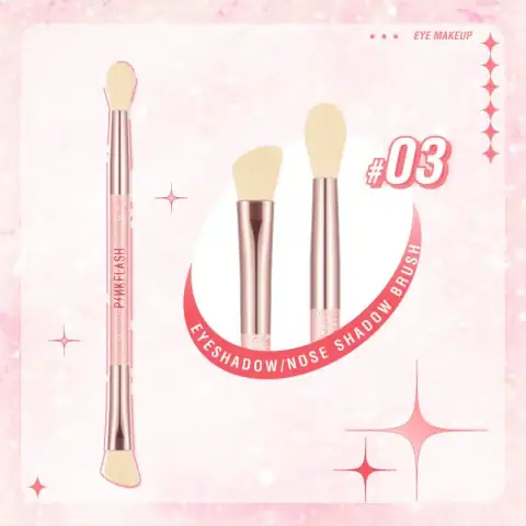 Pink Flash T04 dual-ended nose shadow and eyeshadow brush with sleek black handle.