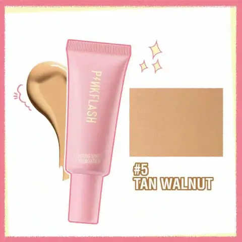 Pink Flash Long Lasting Matte Foundation, shade 05 Tan Walnut, elegant bottle with cap.