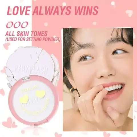 Pink Flash Matte Pressed Powder 000 in its closed light pink round compact case.