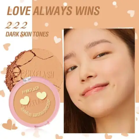 Pink Flash Matte Pressed Powder compact, shade 222, closed, showing sleek pink packaging.