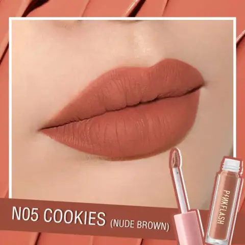 Pink Flash Melting Matte Waterproof Lipstick N05, sleek capped tube standing upright.