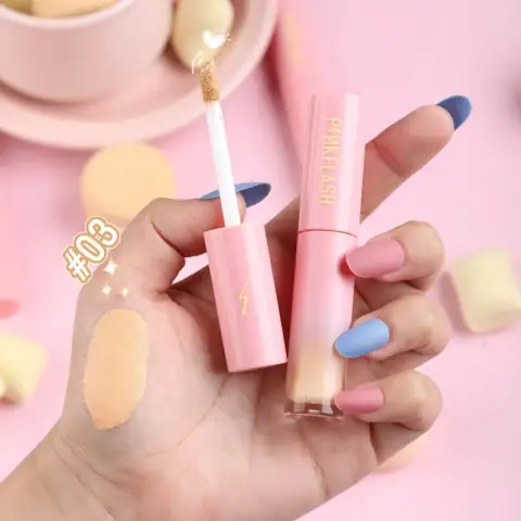Pink Flash Lasting Matte Concealer Shade 03 tube with extended doe-foot applicator on a white background.