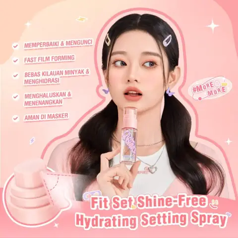 Upright Pink Flash Setting Spray 40ml bottle, clear with vibrant pink branding, on a white background.