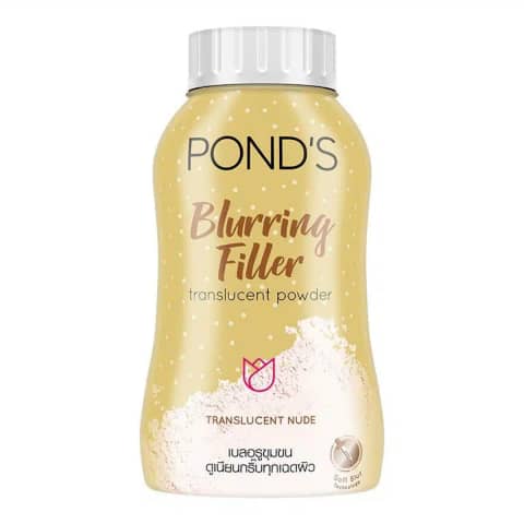 Ponds Blurring Filler Translucent Powder 50g in a round, light blue compact, white powder visible.