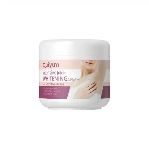 Quiyum Intensive Whitening Cream tube and packaging, showcasing its professional skin brightening design.