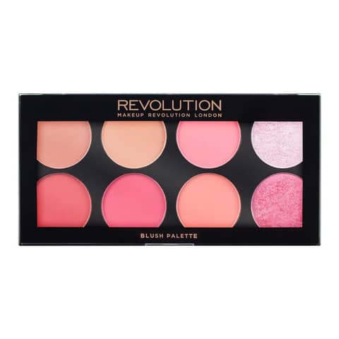Revolution Ultra Blush Palette "Sugar and Spice" closed, showcasing its sleek black compact with gold branding.