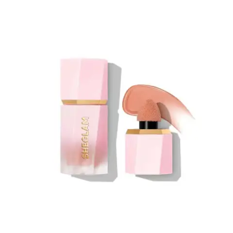Sheglam Color Bloom Liquid Blush in Hush Hush, a soft pink shade in sleek tube packaging.