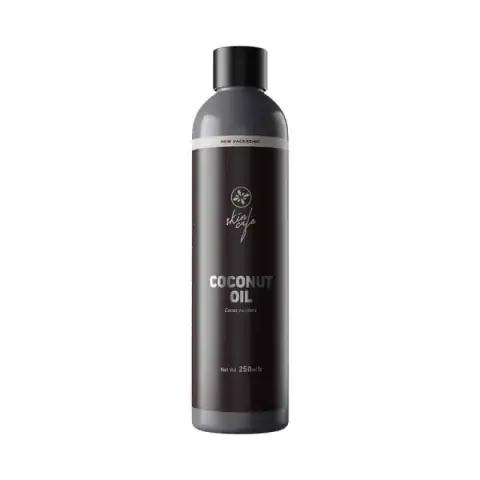 Skin Cafe Organic Extra Virgin Coconut Oil 250ml bottle standing upright on a clean white background.