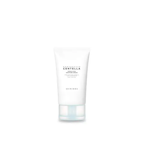 Skin1004 Madagascar Centella Hyalu-Cica Moisture Cream 75ml, white jar with brown lid, front angled view.
