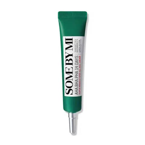 SOME BY MI AHA BHA PHA 14 Days Super Miracle Spot All Kill Cream, white tube, green cap.
