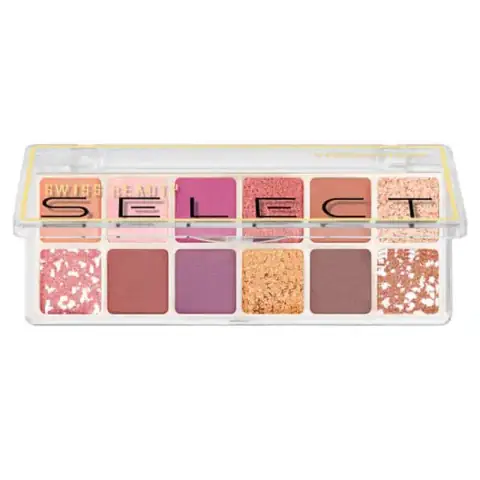 Closed Swiss Beauty Select Eyeshadow Palette 02 Fast Nights, sleek black case with visible brand logo.