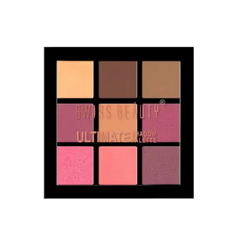 Swiss Beauty Ultimate Eyeshadow Palette 01, sleek black closed compact, with prominent brand logo.