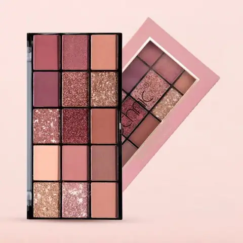 Technic Invite Only 15-color pressed pigment eyeshadow palette, sleek black packaging, front view.
