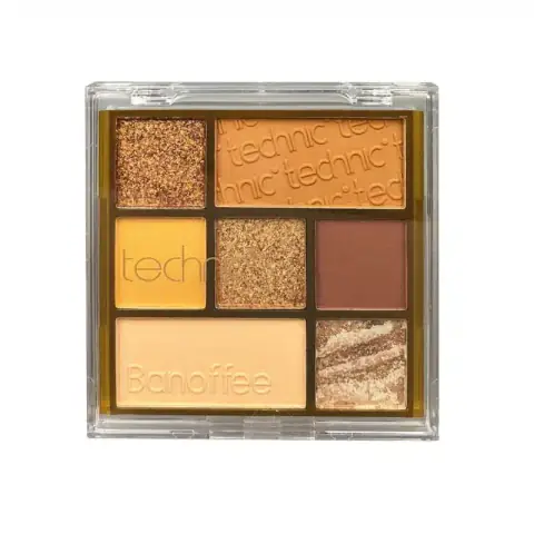 Technic Banoffee pressed pigment palette, closed packaging displaying pastel colors and brand logo.
