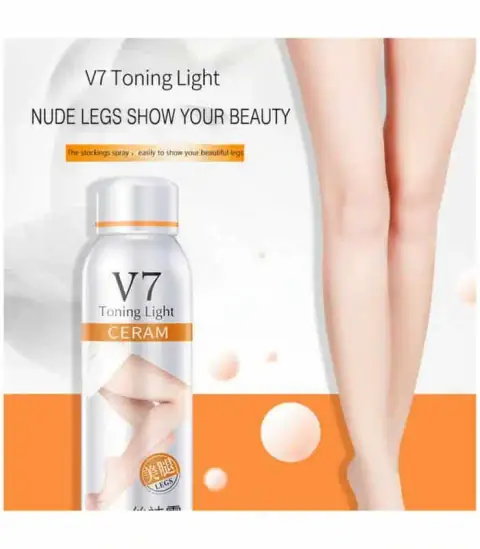 Bioaqua V7 Toning Light Cream spray bottle, white and pink design, showcasing product details.