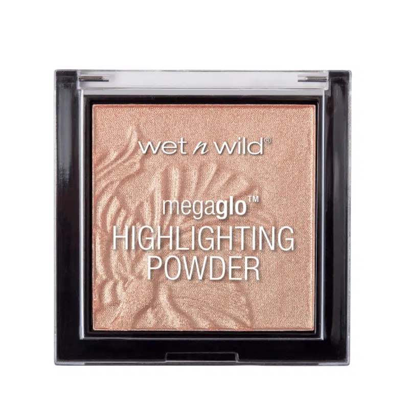 Wet N Wild Megaglo Highlighting Powder in "Precious Petals" shade, presented in its elegant closed compact packaging.