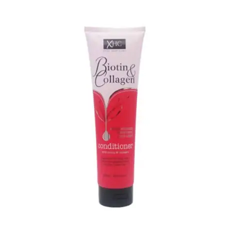 Front view of XHC Biotin Collagen Conditioner, 300ml white pump bottle with dark blue cap.
