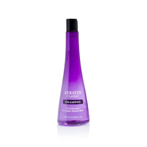 Full XPEL Keratin Classic Shampoo bottle, white with black pump, standing upright.